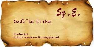 Szőts Erika névjegykártya